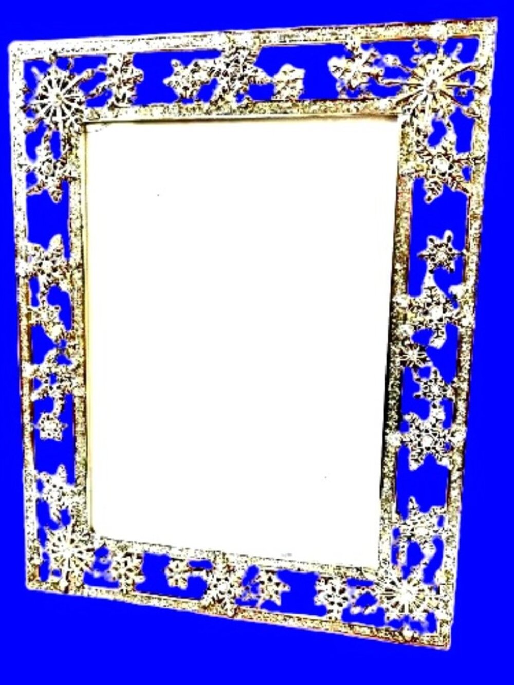 KOHL'S CITY LIGHTS Picture Standing Frame Silver-tone Snowflakes for 5"x7" Photo